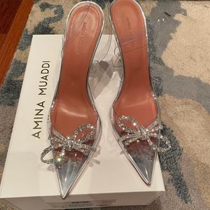 100%authentic amina muaddi rosie glass bnib